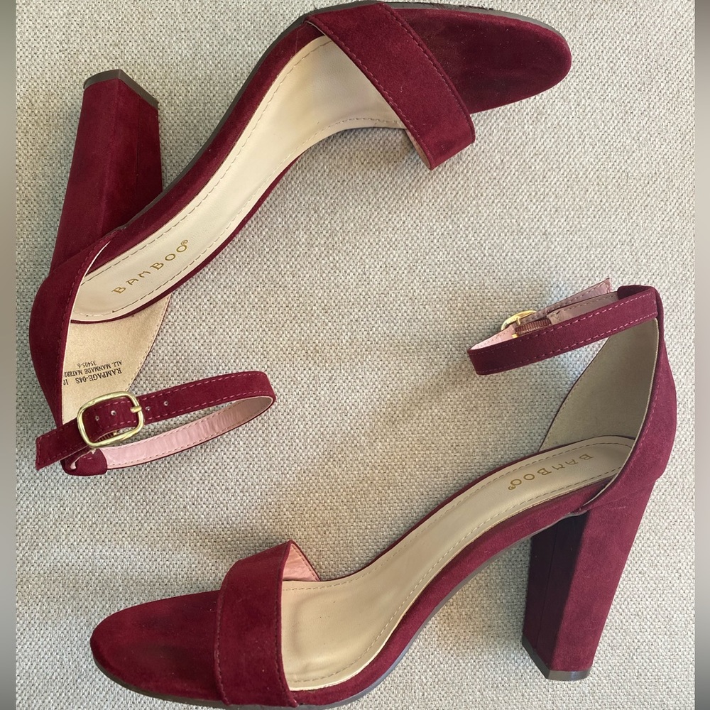 Bamboo Maroon Heels 👠